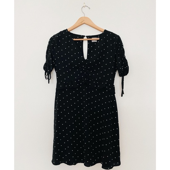 ASOS WOMENS DRESS POLKA DOTS BLACK BLD SZ 8 - Picture 1 of 4